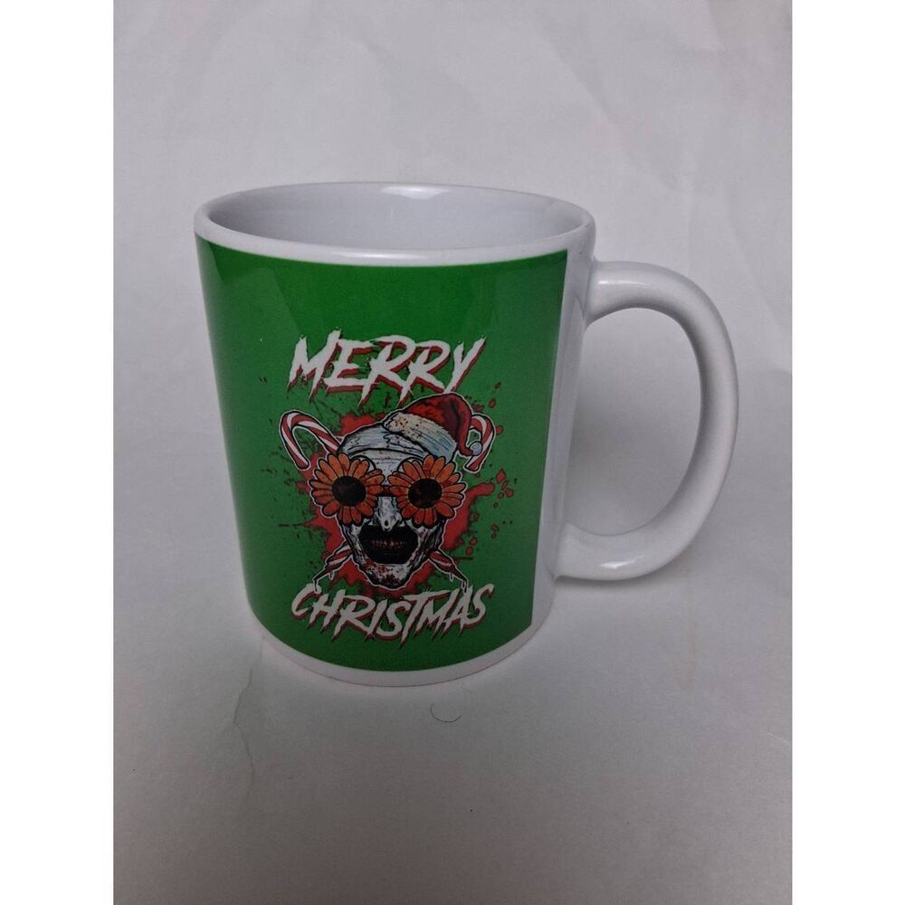 Art the Clown Merry Christmas Splatter Coffee Cup-Good Condition